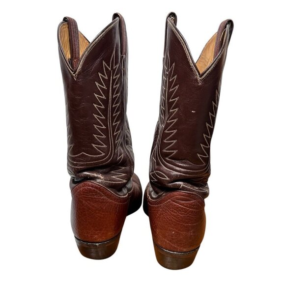Tony Lama Pointed Toe Western Cowboy Boots Size 9 Brown Leather Rodeo main image 5